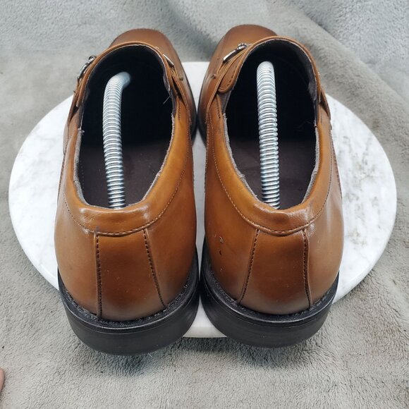 Bonafini Shoes Mens Size 10.5 Brown Leather Classic Slip On Loafer Style C-152